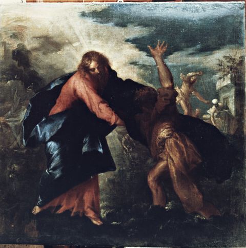Anonimo — Anonimo fiorentino sec. XVII/ XVIII - San Pietro salvato dalle acque — insieme